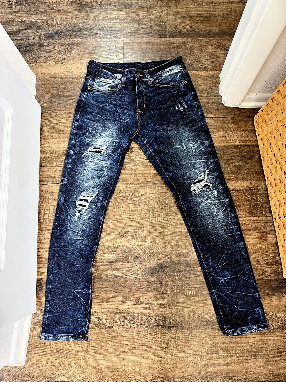 rue21 Skinny Supreme Flex Distressed Blue Skinny Jeans